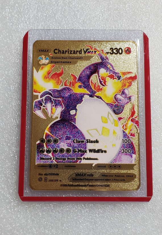 Charizard VMAX Shiny Gold Metal Pokemon Card -  Denmark