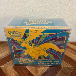 5x Pokemon Elite Trainer Box Case Protectors Clear Display Case - 0.45mm Thick ETB Case Compatible with Elite Trainer Boxes