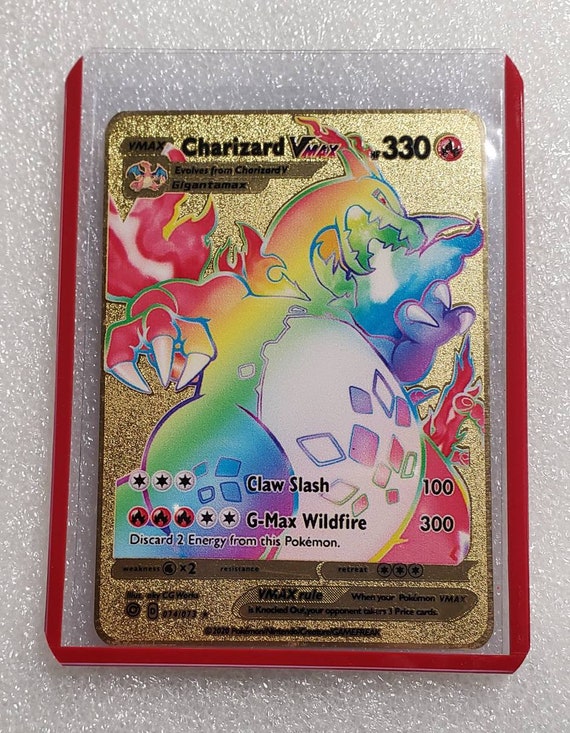 Cartas Español Spanish Metal Cards Vmax Charizard Pikachu Gold