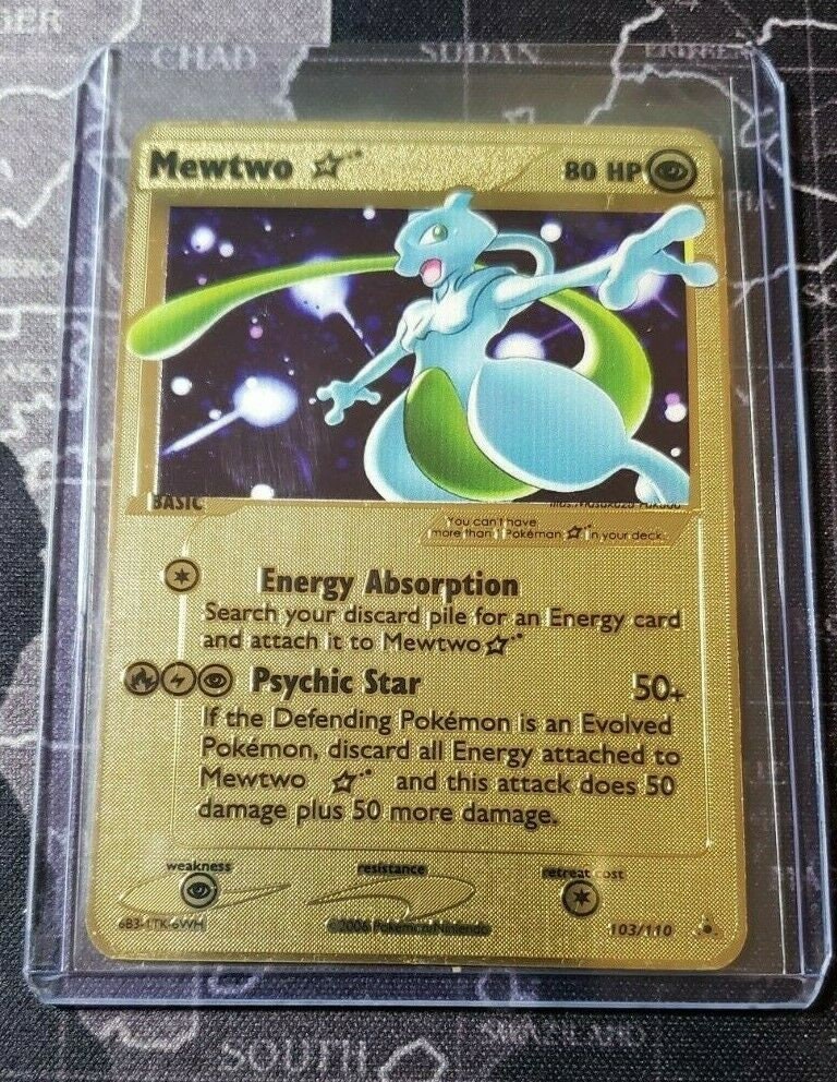 Collectible Gold Plated Mew Two Pokemon Card