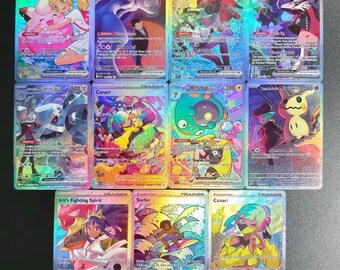 11x Card Set - Ascended Heroes Textured Trainers ex PTCG Game Collection Not Real Proxy