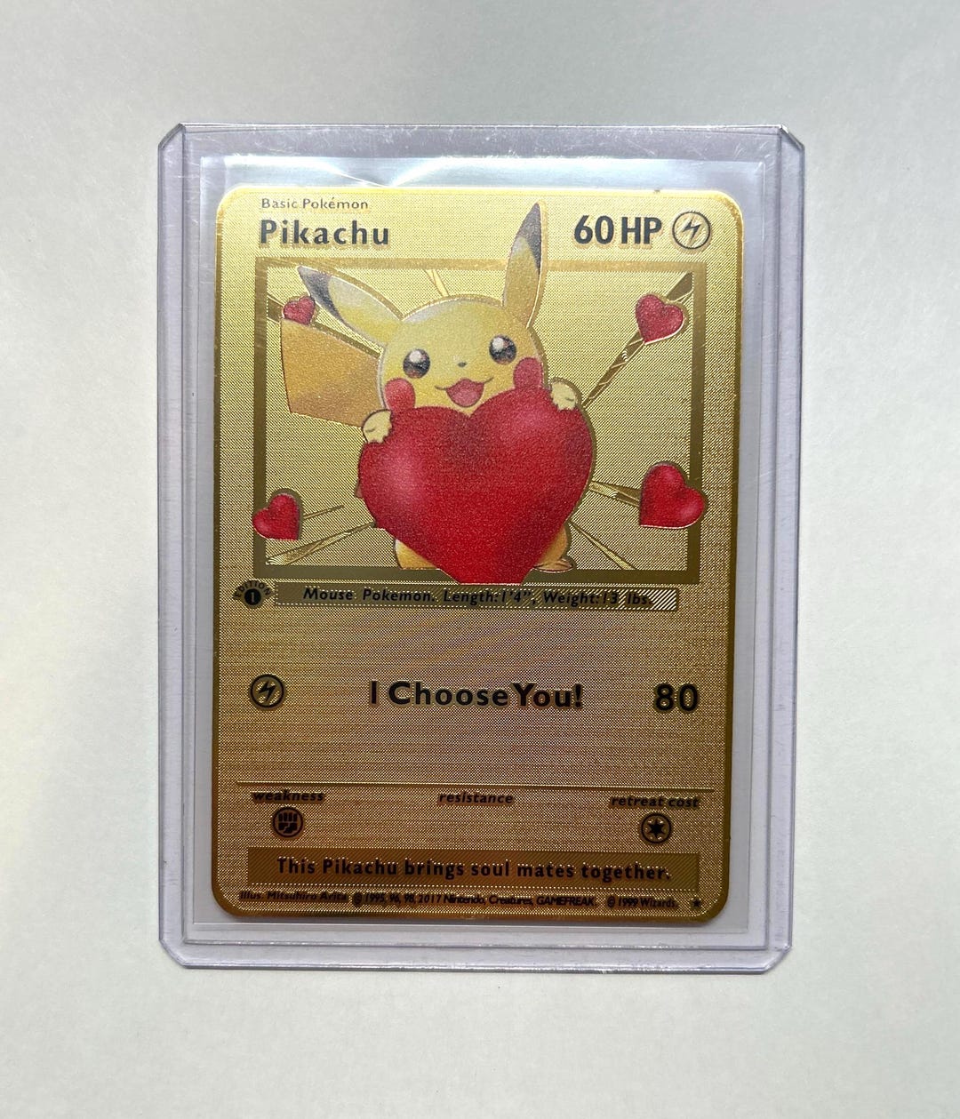 i choose you gold pokemon card I Choose You! Hard Gold Metal Custom Card + Top Loader. Pokemon Custom Card  Holiday Gift Christmas Valentines Present