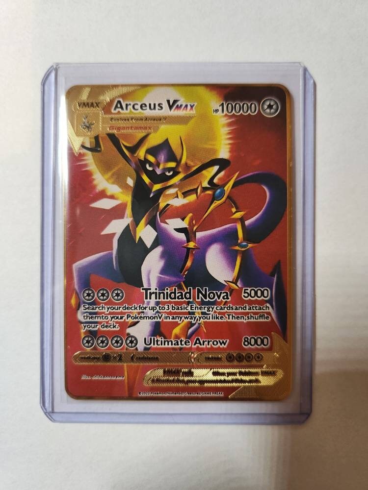 NEW Pokémon 10000point Metal Cards TCG Arceus VMAX Golden Pokemon Gifts For  Kids