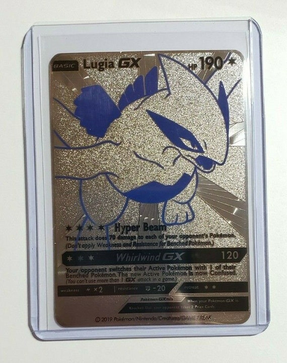 Pokemon Lugia GX Full Art Silver Metal Custom Card Hard Metal -  Norway
