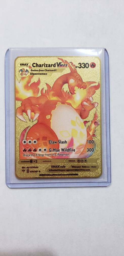 Charizard VMAX Shiny Gold Metal Pokemon Card -  Denmark