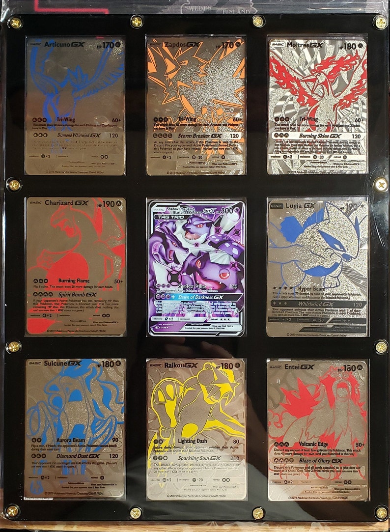 9 Ultra Rare Pokemon Cards Silver Metal Custom Cards in Screw Etsy