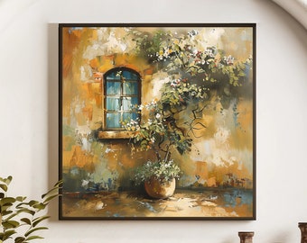Vintage Floral Oil Painting: Original Still Life Canvas Wall Art