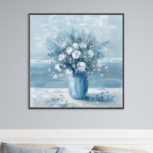 Impasto Flower Painting, Original Hand Painted Textured Painting, Modern Landscape Painting, Floral Still Life Painting On Canvas