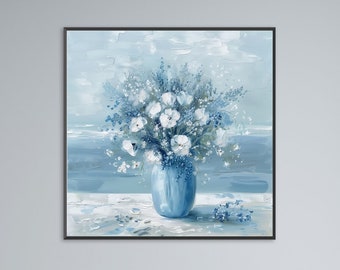 Impasto Flower Painting: Textured Floral Still Life on Canvas