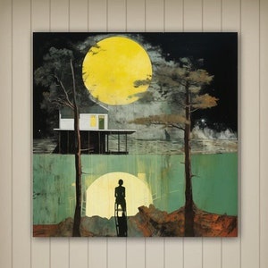 The Moon, Oil Painting on Canvas - Wall Art - Wall Decor for home decor - Perfect Housewarming Gift