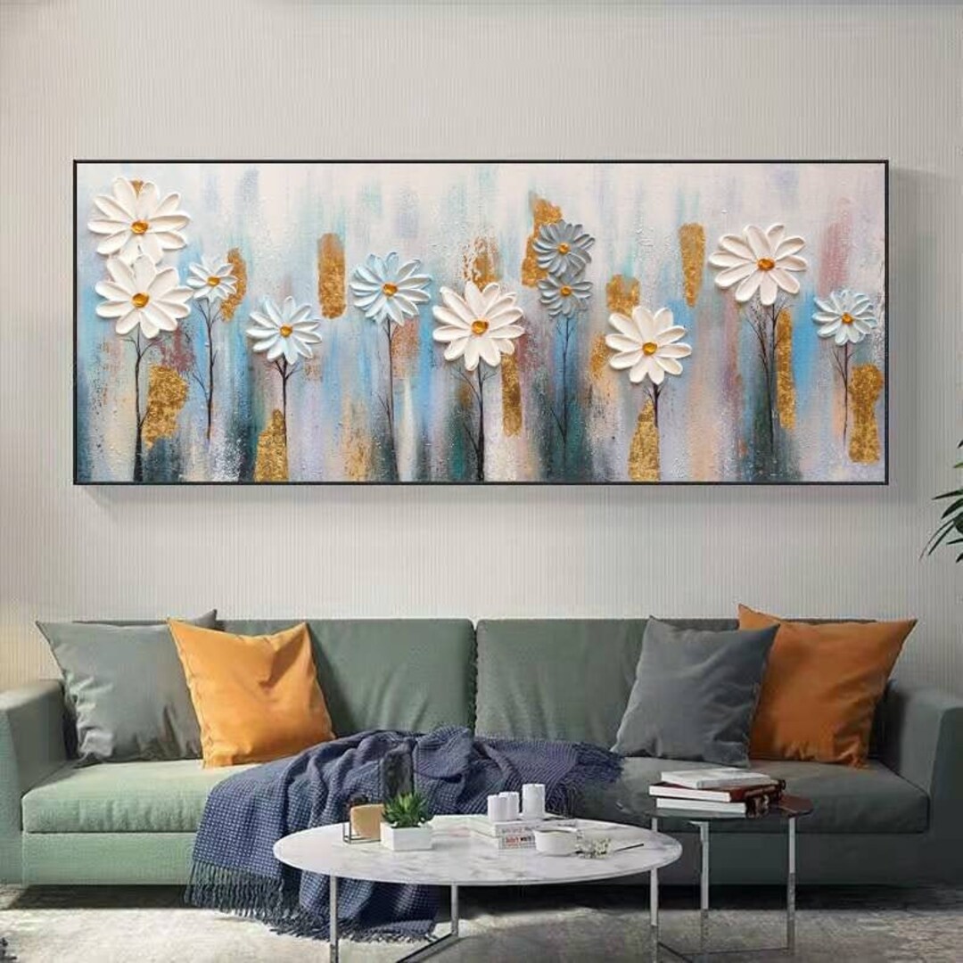 Palette Knife Flower Oil Painting: 3D Impasto Texture Wall Art - Etsy