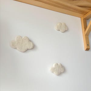 Felt wall clouds Set of 3 Nursery clouds Neutral nursery wall decor Boho nursery Nursery wall decoration Kids room decor Baby shower gift