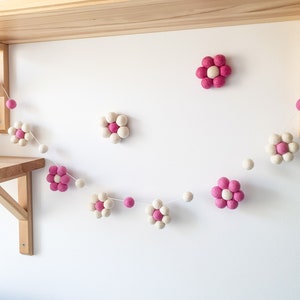Flower Felt Garland | Daisy Garland | Nursery Garland | Felt Bunting | Nursery Chain | Baby Room Bunting | Girls Room Decor