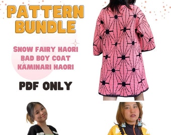 HAORI PDF/PATTERN Bundle SnowFairyHaoriBadBoyCoatKaminariHaori