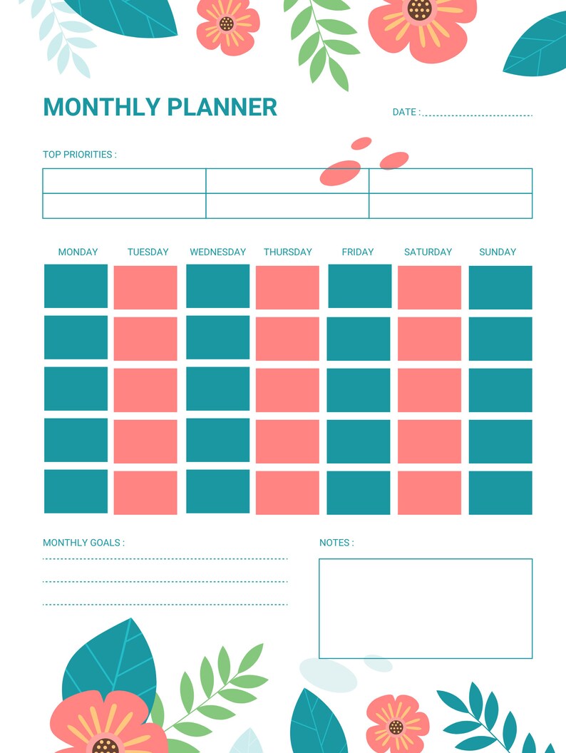 Monthly Planner Printable Calendar 202324 Monthly Planner 202324 A4