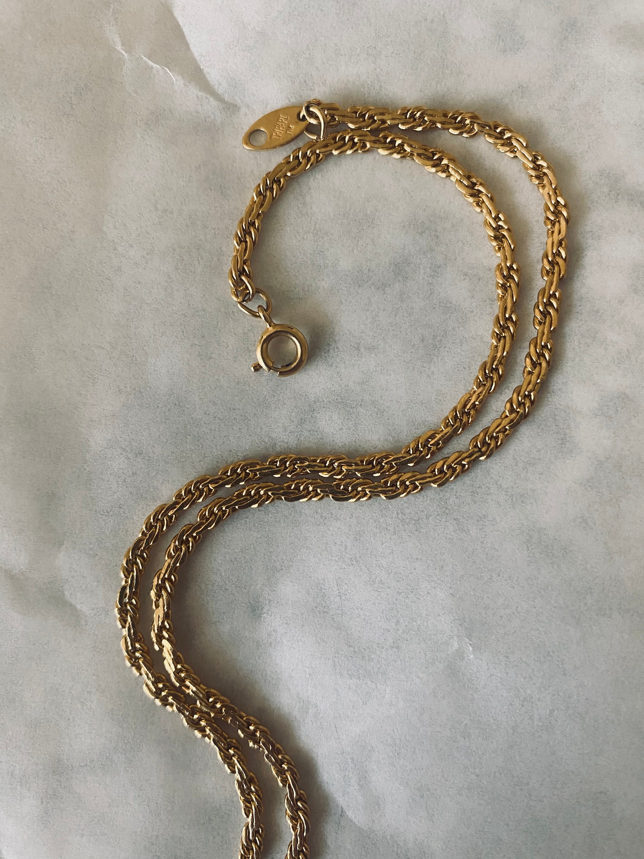 Vintage 1980's TriFari Woven Gold Chain Etsy