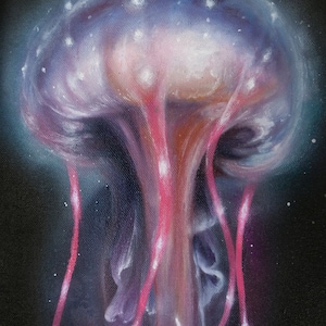 Original Artwork, “Jellyfish 1”, Oil On Canvas, Jellyfish Painting, Deep Sea Painting