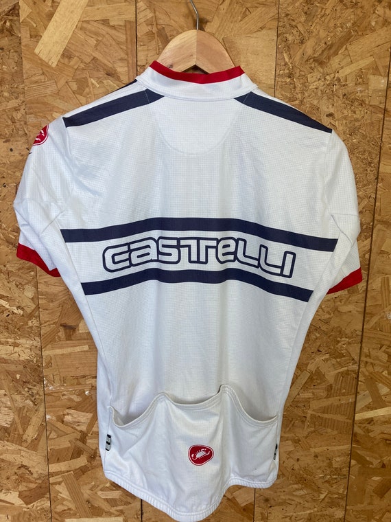 Vintage Italian made Castelli cycle jersey white … - image 6