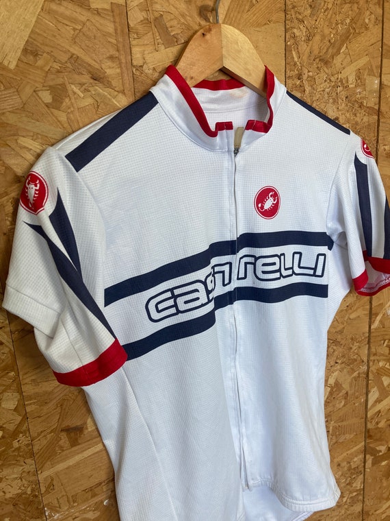 Vintage Italian made Castelli cycle jersey white … - image 3