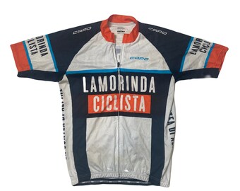 Maillot cycliste cycliste sportif de l'équipe italienne Ceramiche Ariostea colnago vintage des années 90 rouge blanc jaune taille moyenne - France