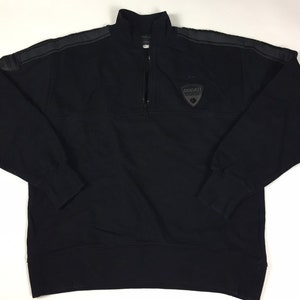 Vintage Ducati Corse black quarter zip sweat top Alfa Romeo Q2 minimal muted look size medium Italian motorsport