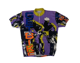 Vintage 00s Helvetia Swiss Team Abstract Art Green Red Grey Tour