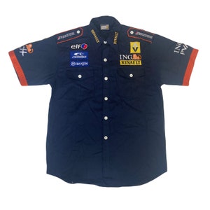 Vintage 2007/8-Renault ING Formel 1 Team Shirt Größe große Rennen F1 Erinnerungsstücke Giancarlo Fisichella