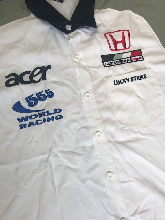 新品未使用 F1 ラッキーストライク　BAR HONDA チーム半袖ピットシャツ 710 レア BAR HONDA F1 ピットシャツ ラッキーストライク - メルカリ