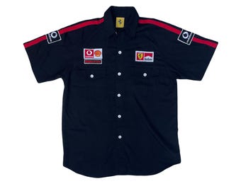 Vintage 2002 Ferrari F1 Pit Crew Shirt, Marlboro Shell (size