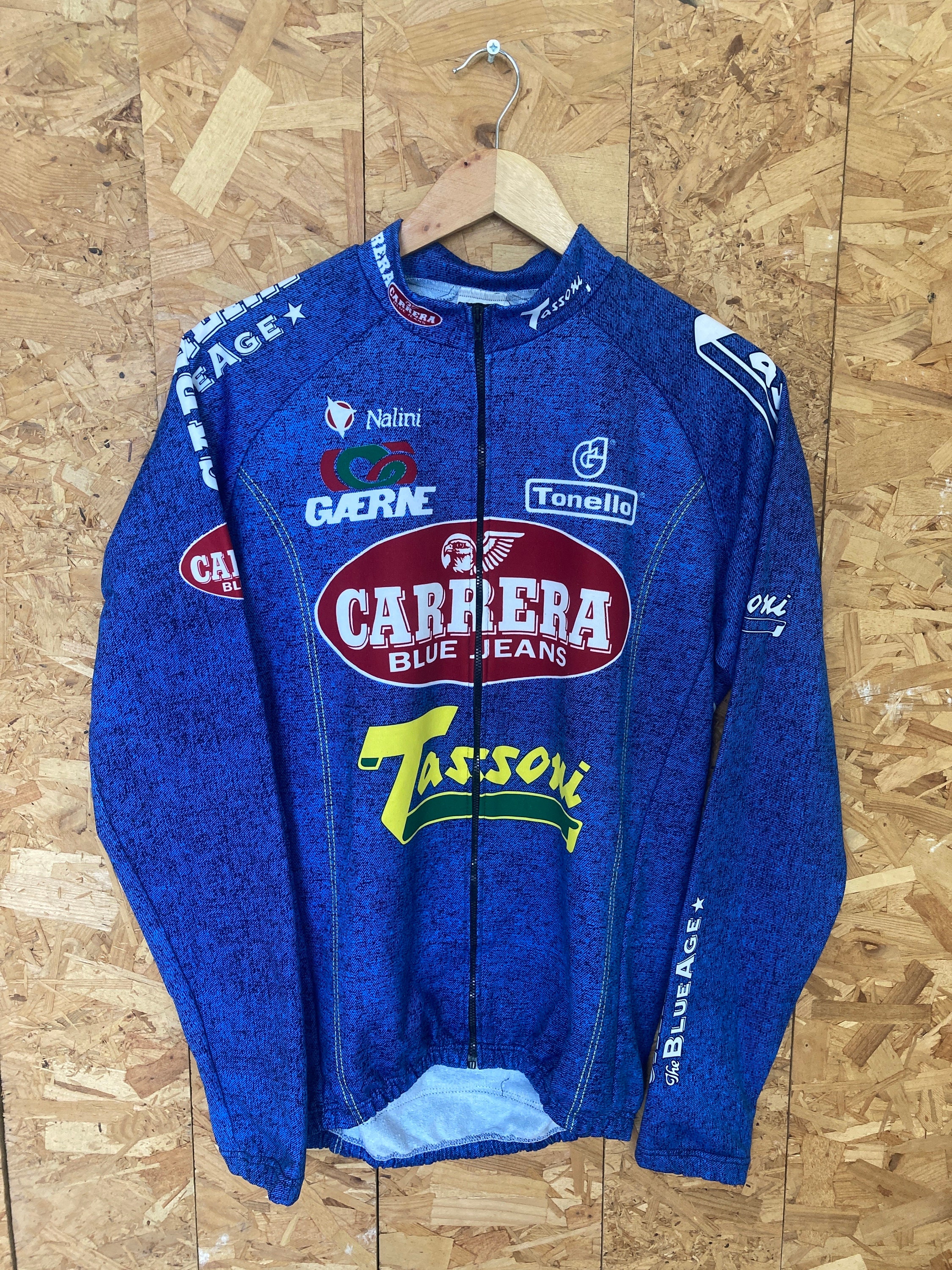 Maillot Cyclisme Vintage Carrera Jeans – Taille L – Fabriqué En Italie