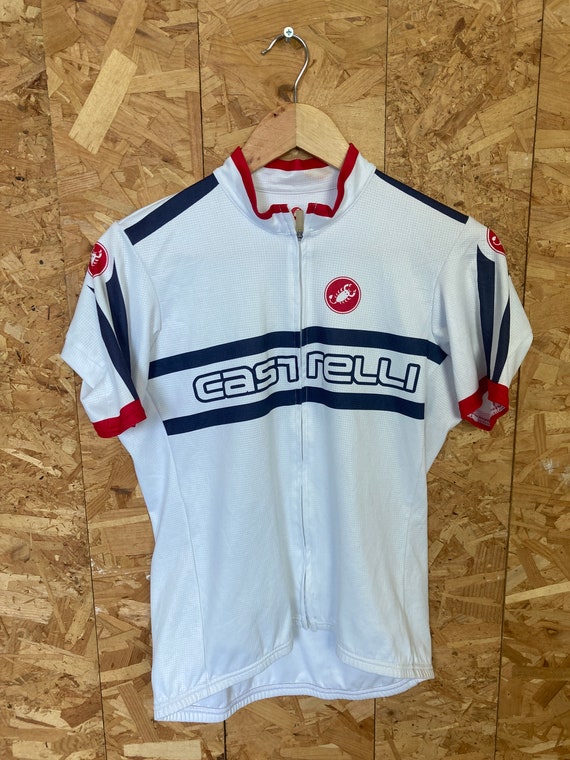 Vintage Italian made Castelli cycle jersey white … - image 2