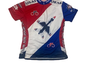 Maillot ciclista vintage de la Fuerza Aérea de EE. UU., 2004, Louis Girneau, talla M/S