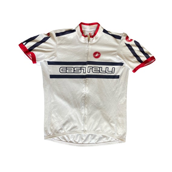 Vintage Italian made Castelli cycle jersey white … - image 1