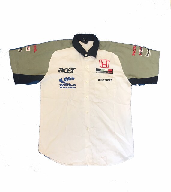 LUCKY STRIKE BAR HONDA F1 ピットシャツ　555 無限 Vintage Formula One Team Shirt Honda Lucky Strike BAR Size