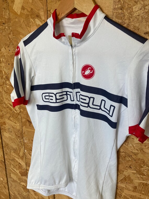 Vintage Italian made Castelli cycle jersey white … - image 4