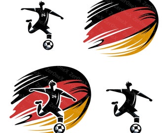 Sagoma di giocatore di calcio Germania - Design di eventi sportivi SVG e PNG | Download digitale