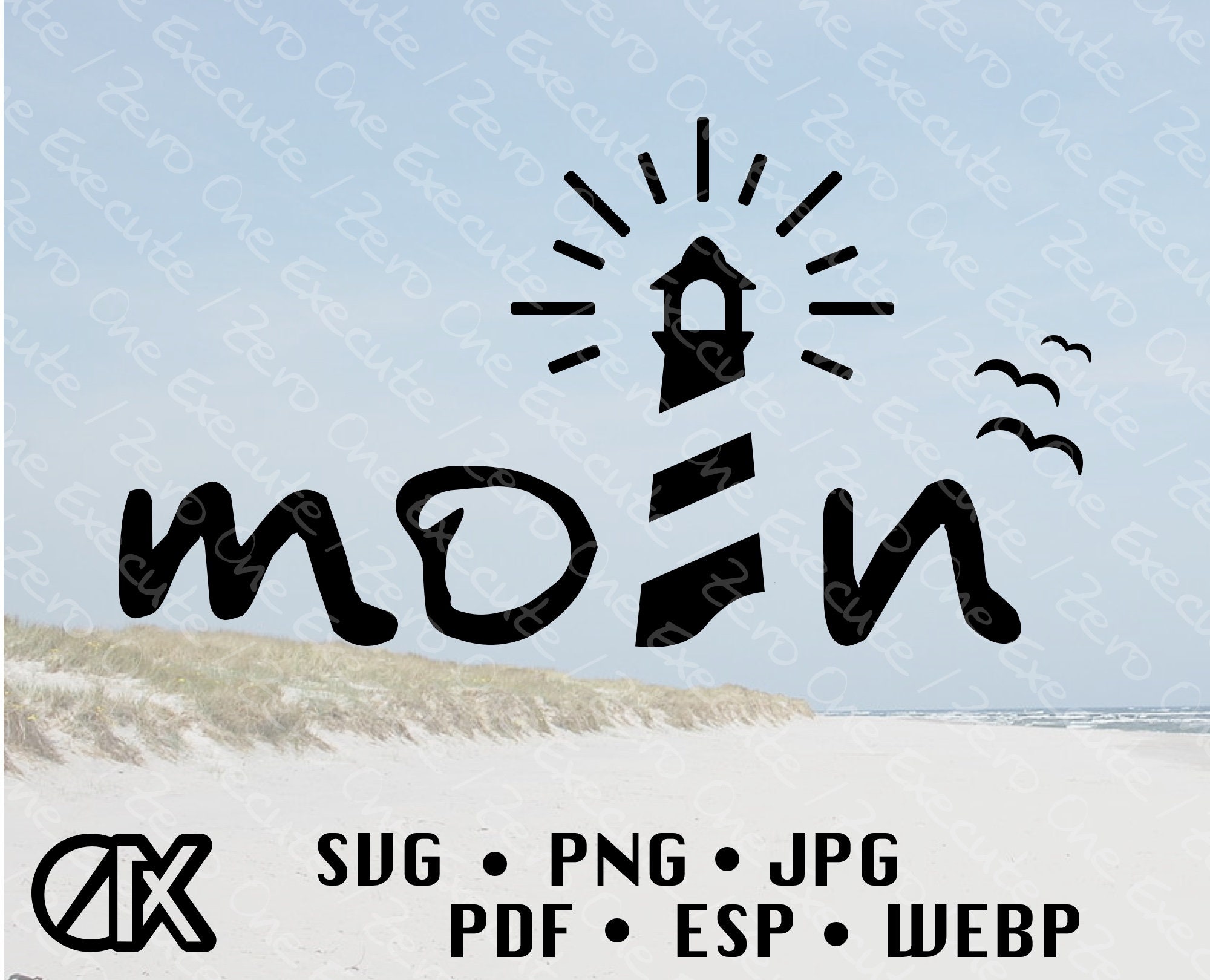 Moin as lighthouse and seagulls German in the north Etsy