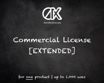 Licenza commerciale estesa | Per un prodotto digitale | Uso prolungato