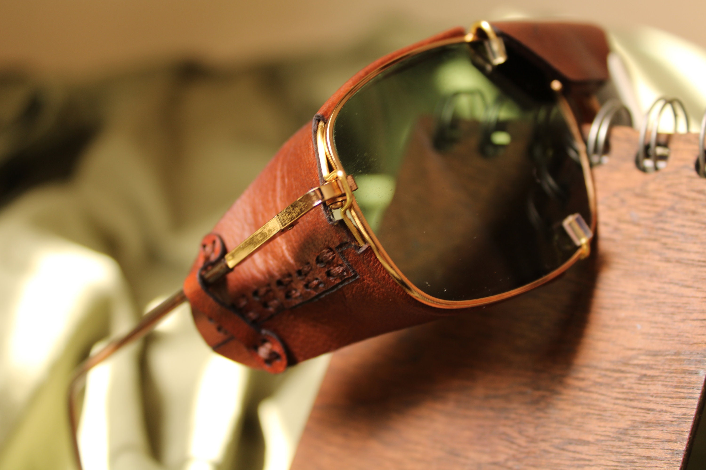 Aviator sunglasses with leather side shields 2025