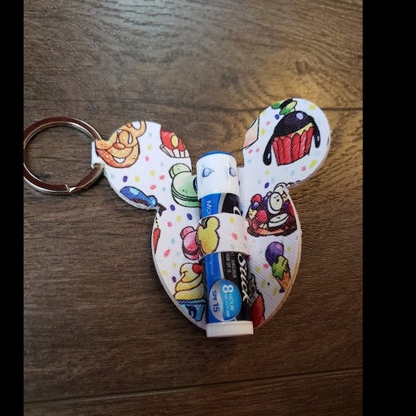 Mickey Keychain Lip Balm Holder Etsy