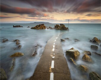 Dublín, Sandy Cove, Irlanda, Impresión fotográfica, Fotografía minimalista, Impresiones costeras, Paisaje, Arte mural etéreo, Regalo de inauguración de la casa