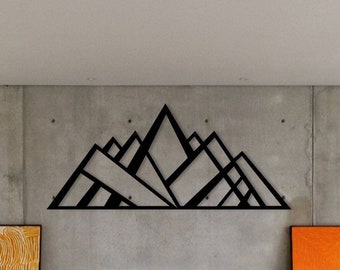 Minimalist Mountain Metal Wall Art: Nature Decor