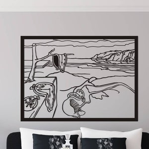 Salvador Dali - Persistence of Memory Metal Wall Art , Melting Clocks Metal Wall Art , Salvador Dali Metal Wall Decor , Housewarming Gift