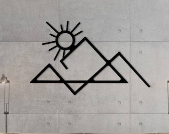 Minimalist Mountain Silhouette Metal Wall Art: Nature Decor