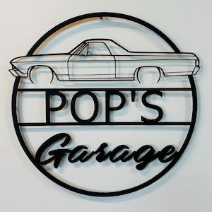 Custom 1969 El Camino Metal Wall Art: Personalized Garage Sign
