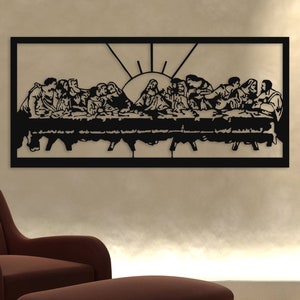 Jesus Last Supper - Metal Wall Art , Leonardo Da Vinci Metal Wall Decor , Christian Metal Wall Art , Da Vinci Art Work , Home Decoration