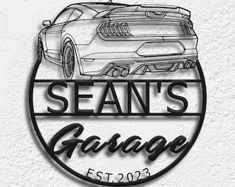 Custom Mustang Back Theme Decor , Custom Garage Sign