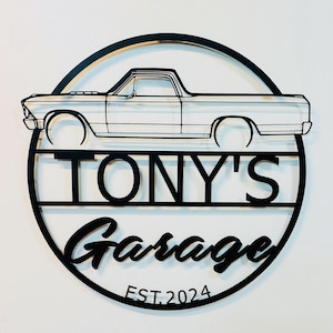 Custom El Camino 1966 Metal Wall Art: Personalized Garage Sign