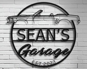 Custom 1969 Mustang Convertible Metal Garage Sign