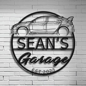 Custom Civic Type R Metal Wall Art: Personalized Garage Decor